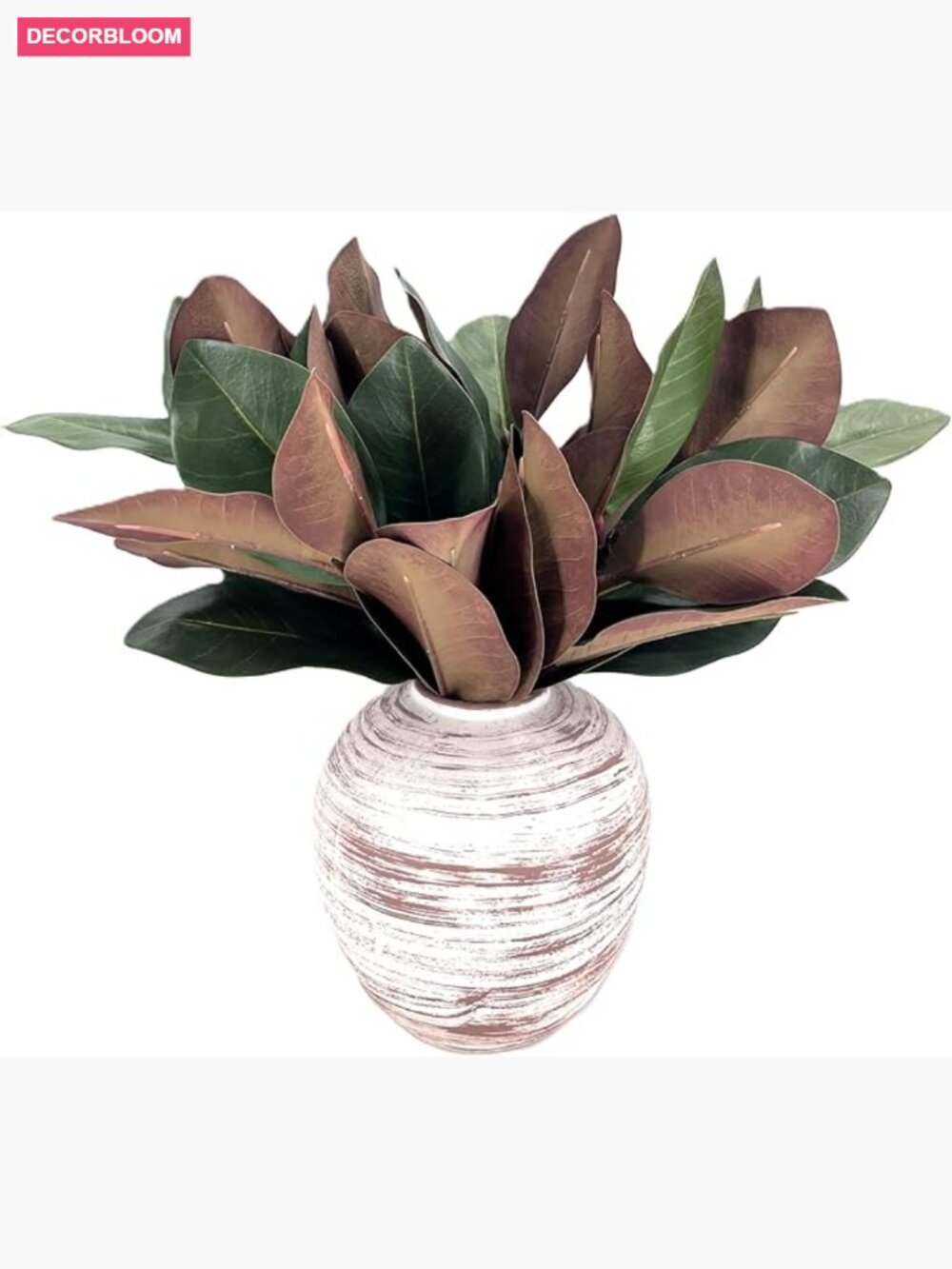 Artificial Magnolia Branches Stem Faux Leaves Greenery for Vase Home Decor 18in